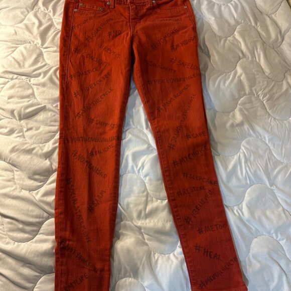 Hashtag True Religion Jeans Waist 30X29 Inches Straight Red - Picture 2 of 11